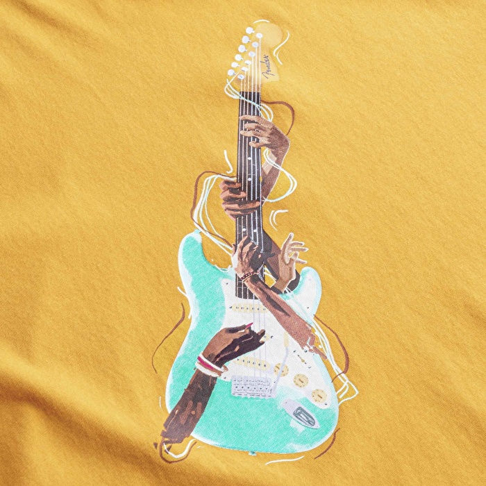 KAFT X FENDER X ZUHAL Riff Hands - Sulphur - Tasarım T-Shirt - Unisex